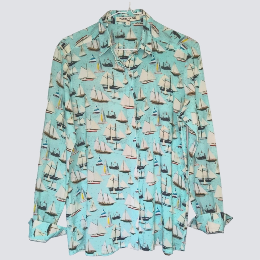 VALENTINE GAUTHIER PARIS Sailing Button-down Long Sleeve Shirt Sz 2